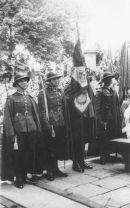 Poczet sztandarowy 2. PSP na uroczystościach w Starej Wsi, 29 maja 1938 r.